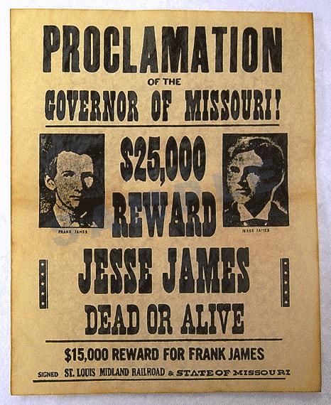 original billy the kid wanted poster. James Wanted Poster | eBay